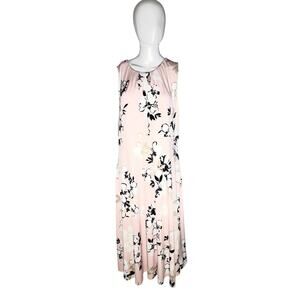 London Style Collection Pink Floral A-Line Midi Dress, Size 18